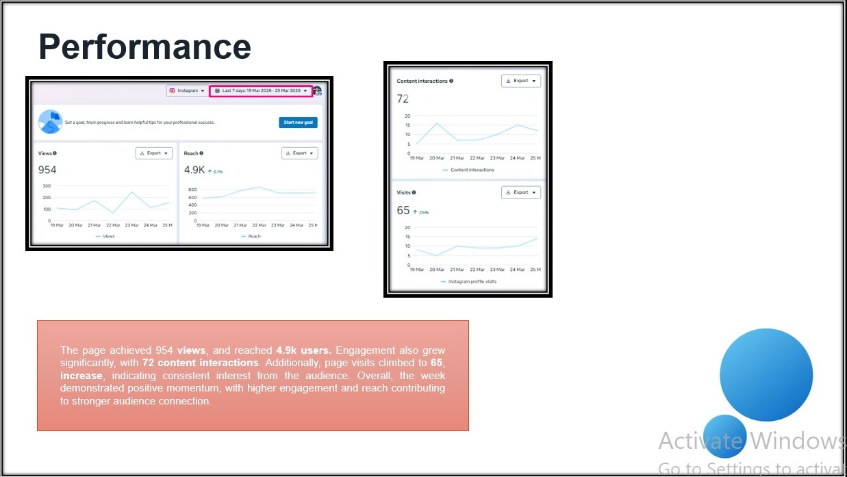 Instagram Weekly Performance Report